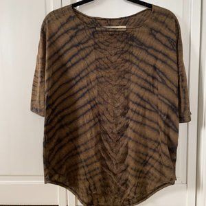 Raquel Allegra Basic, tye dye, brown cotton/poly shirt size 3, m/L